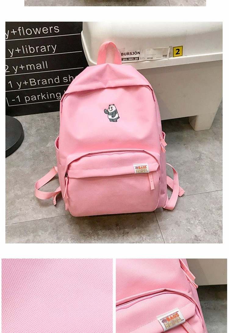 Fashion Pink Bear Pattern Decorated Backpack,Backpack
