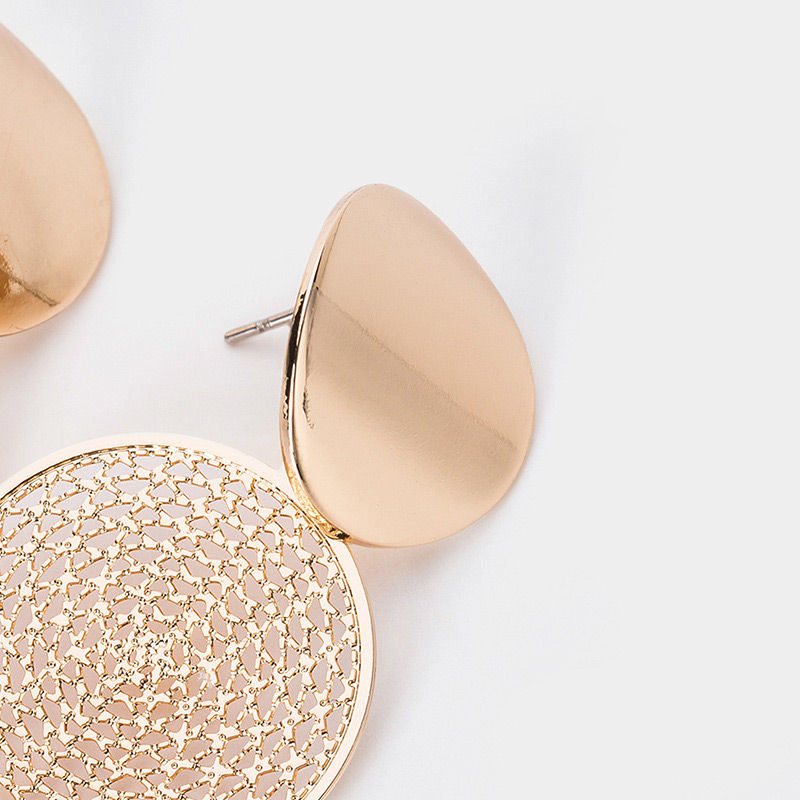 Fashion Gold Color Round Shape Decorted Earrings,Stud Earrings