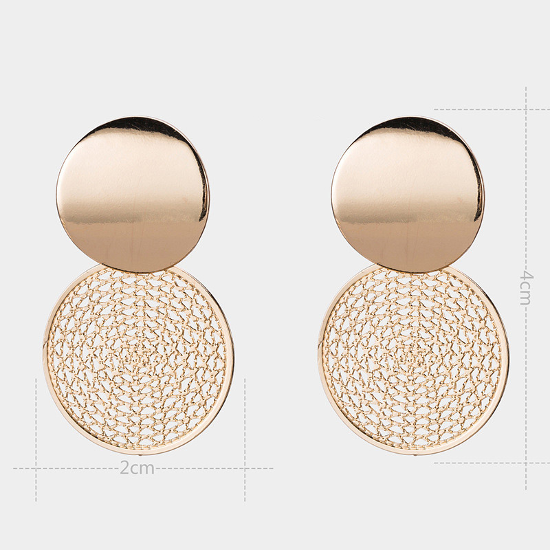 Fashion Gold Color Round Shape Decorted Earrings,Stud Earrings
