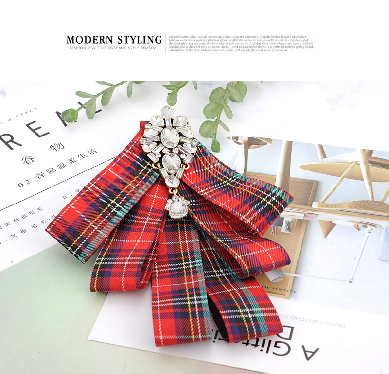 Fashion Red Stripe Pattern Decorated Bowknot Brooch,Korean Brooches