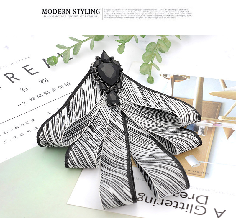 Fashion Black Stripe Pattern Decorated Bowknot Brooch,Korean Brooches