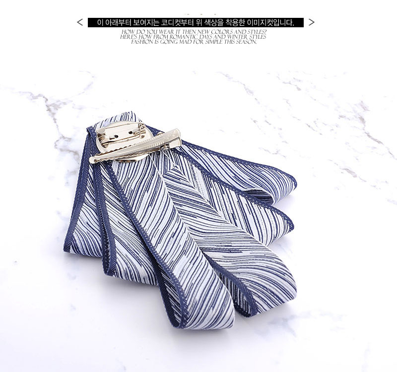 Fashion Navy Diamond Decorated Stripe Dedign Bowknot Brooch,Korean Brooches