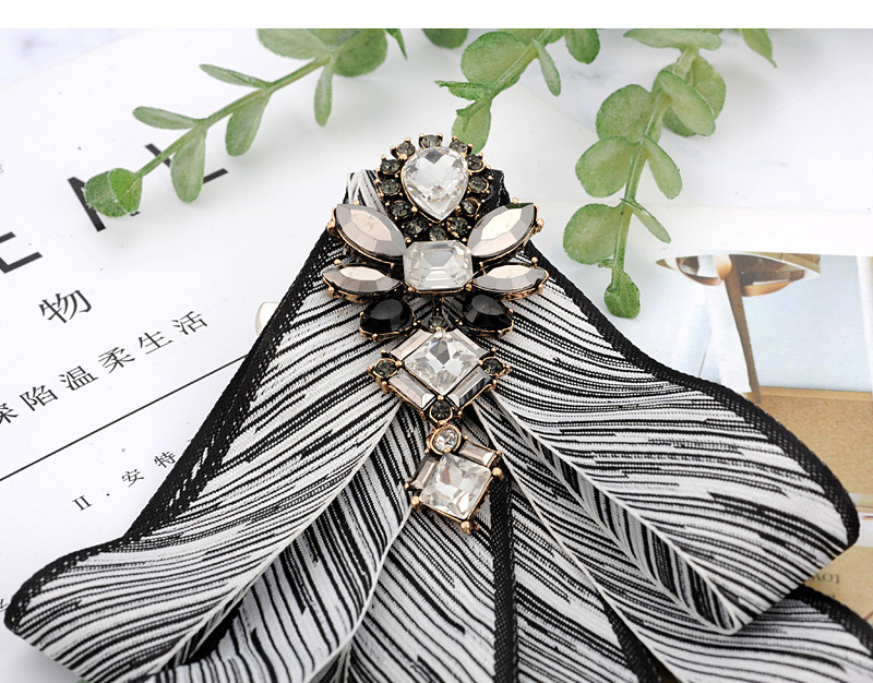Fashion Black Oval Shape Diamond Decorated Bowknot Brooch,Korean Brooches