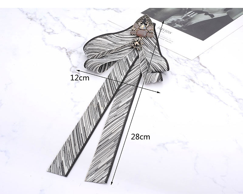 Fashion Navy Geomtric Shape Diamond Decorated Bowknot Brooch,Korean Brooches