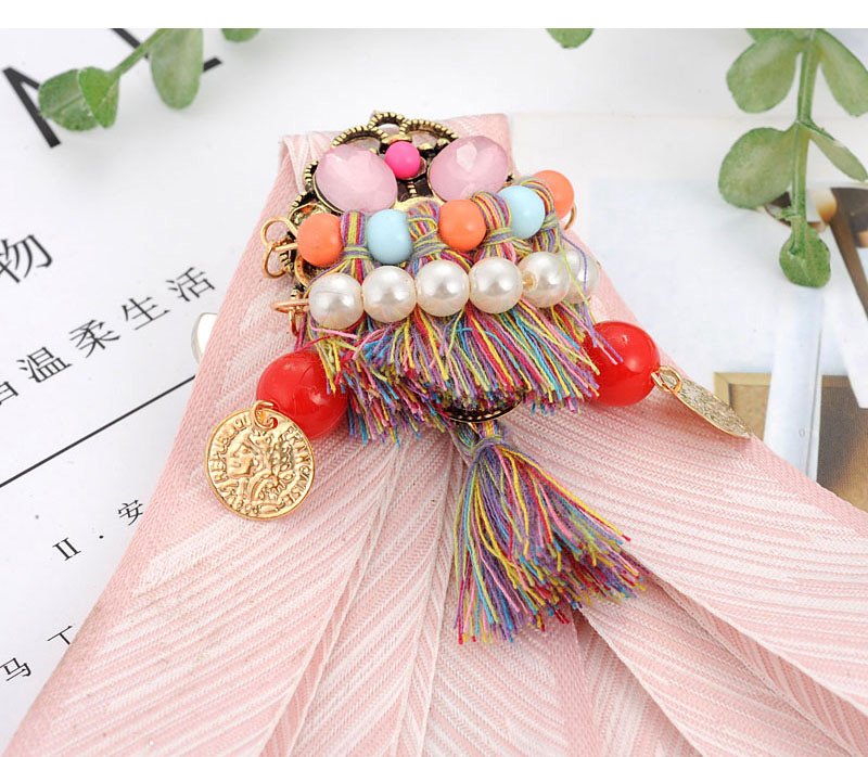 Fashion Pink Tassel&pearls Decorated Bowknot Brooch,Korean Brooches