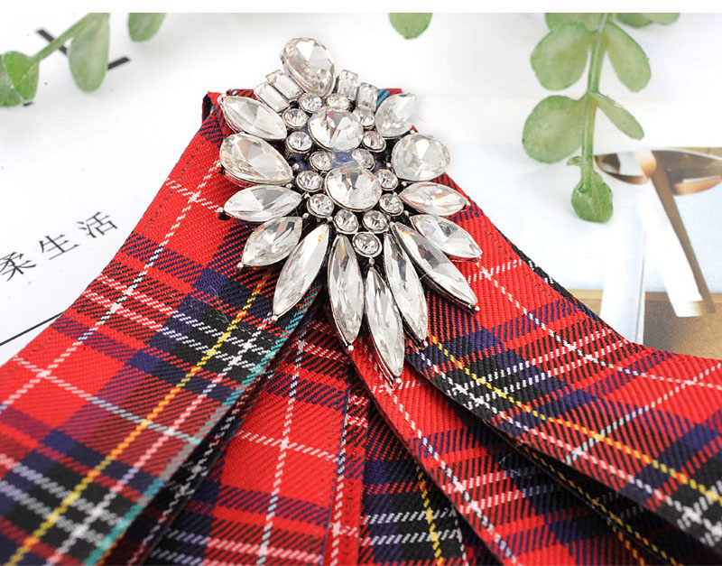 Fashion Red Round Shape Diamond Decorated Bowknot Brooch,Korean Brooches