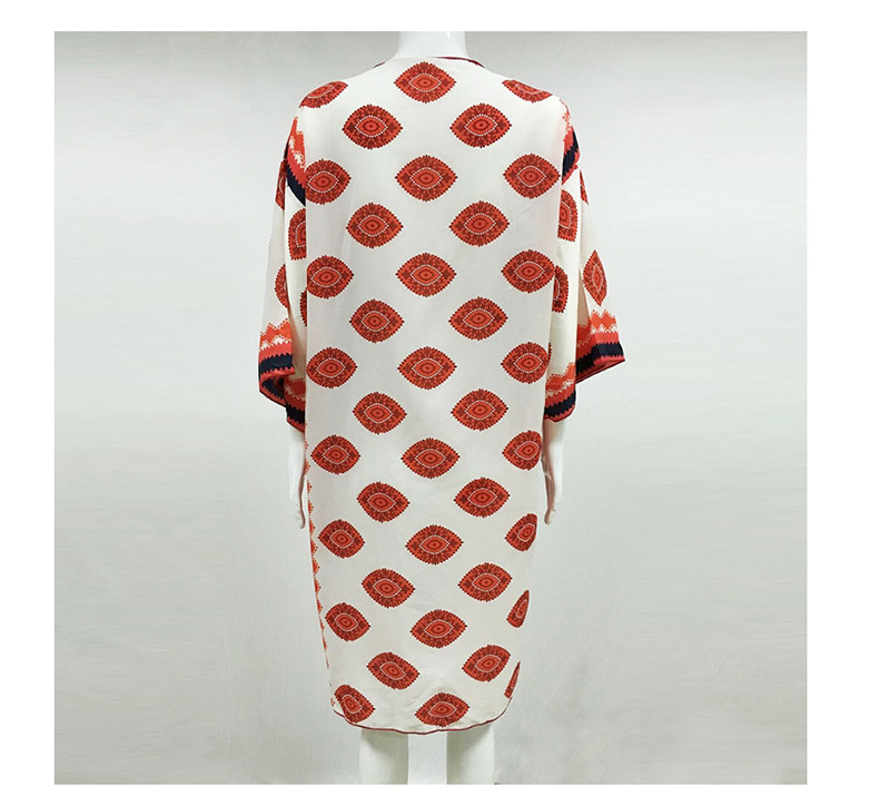 Fashion Red Flower Pattern Decorated Short Sleeves Smock,Sunscreen Shirts