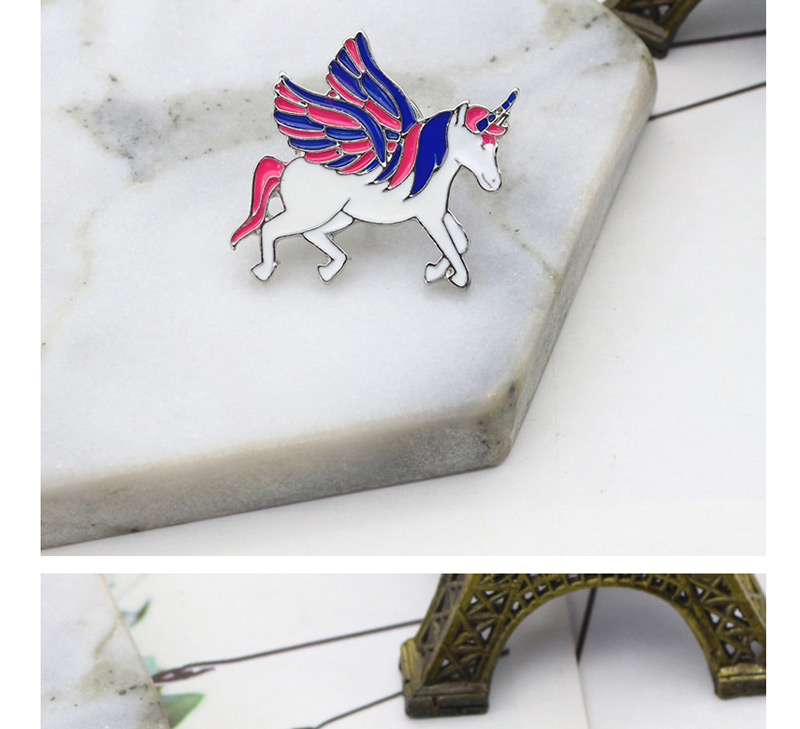 Fashion White+red Unicorn Shape Design Simple Brooch,Korean Brooches