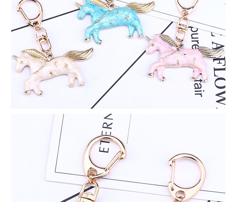 Fashion Pink Unicorn Shape Decorated Key Chain,Fashion Keychain