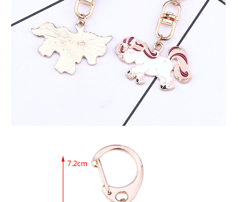 Fashion White+red Unicorn Shape Decorated Key Chain,Fashion Keychain