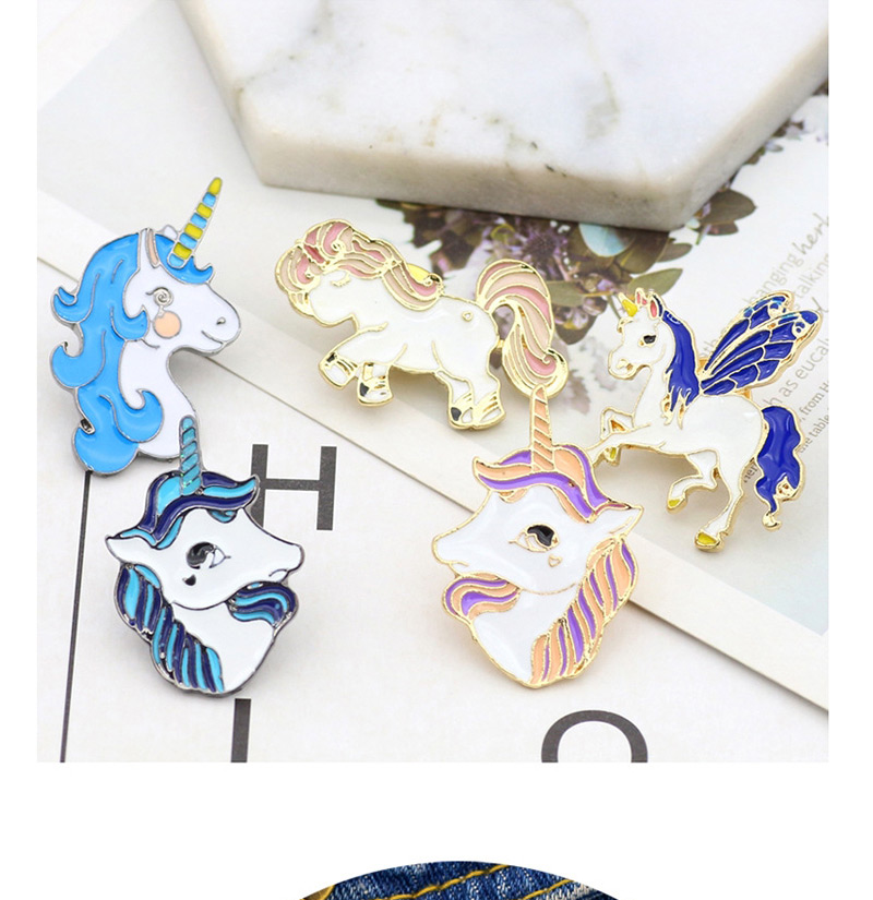 Fashion Multi-color Cartoon Unicorn Design Simple Brooch,Korean Brooches