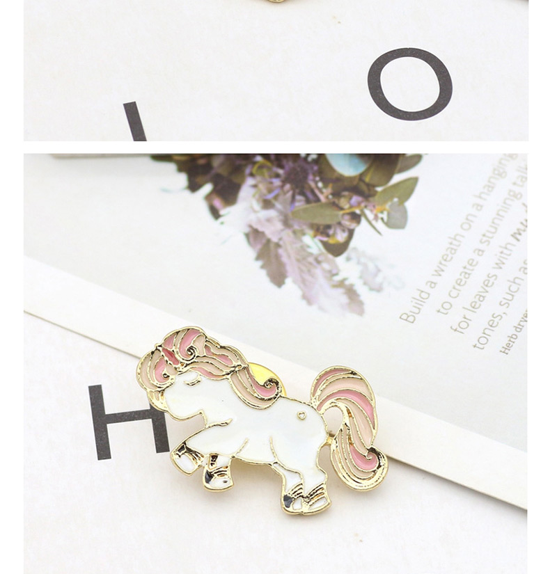 Fashion Gold Color+white Cartoon Unicorn Design Simple Brooch,Korean Brooches