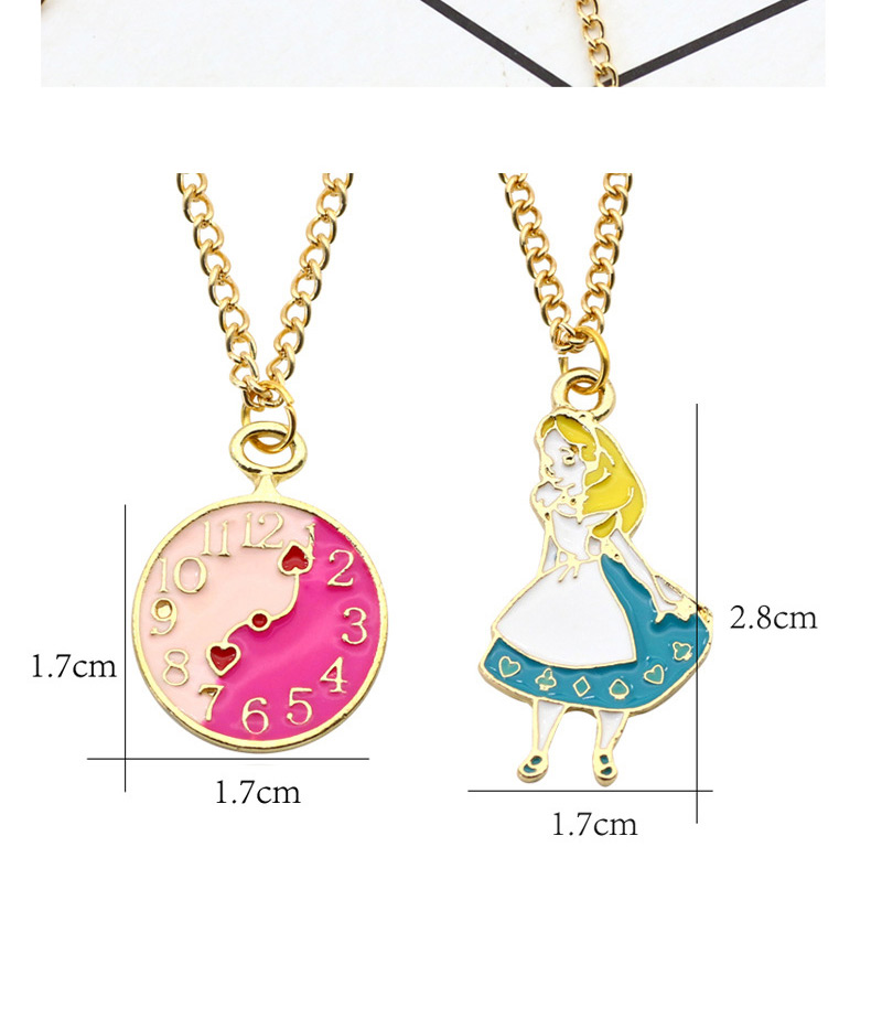 Fashion Pink Clock Pendant Decorated Necklace,Pendants