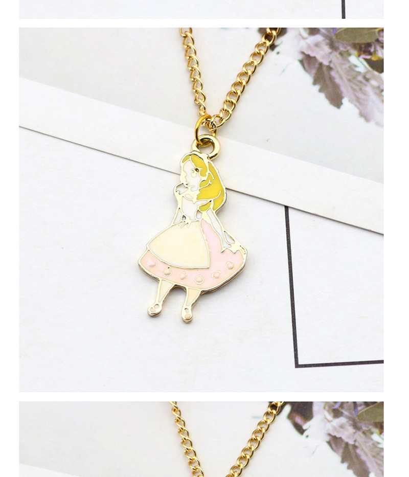 Fashion Pink Girl Pendant Decorated Necklace,Pendants