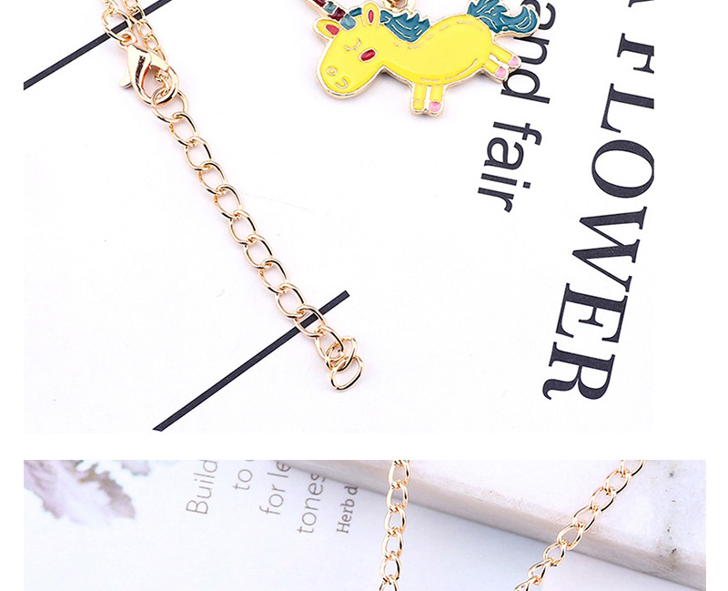 Fashion Yellow Cartoon Unicorn Pendant Decorated Necklace,Pendants