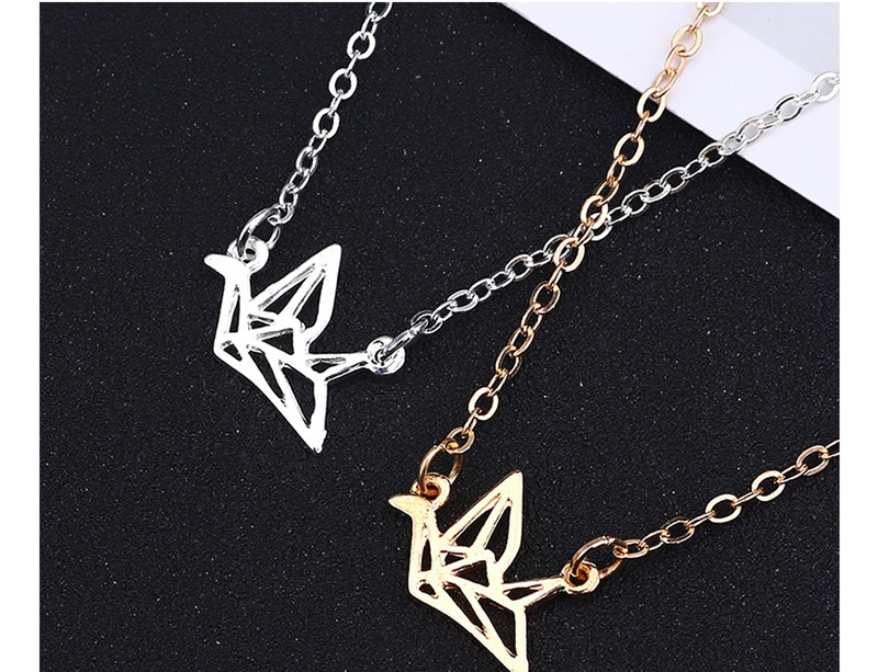 Fashion Silver Color Crane Shape Decorated Pure Color Necklace,Pendants