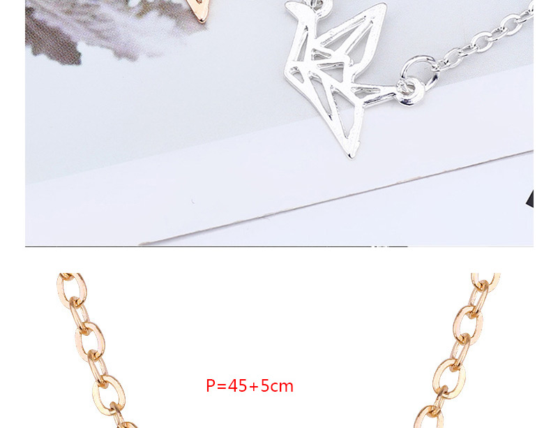 Fashion Gold Color Crane Shape Decorated Pure Color Necklace,Pendants