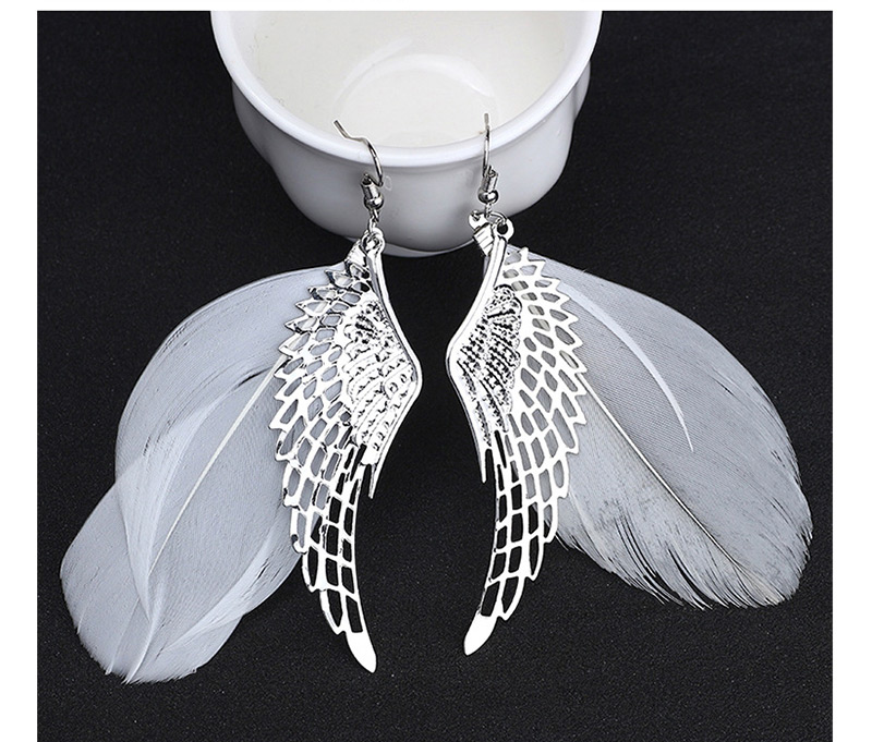 Fashion Silver Color Feather&wings Decorated Simple Earrings,Drop Earrings