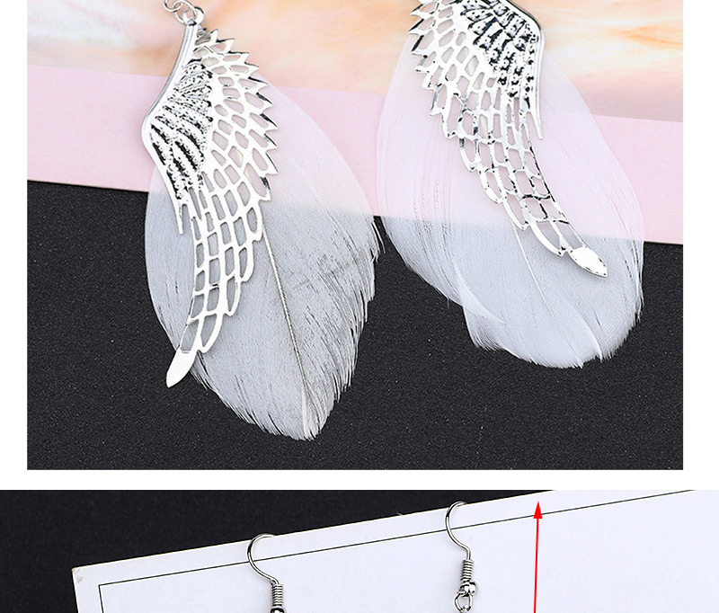 Fashion Silver Color Feather&wings Decorated Simple Earrings,Drop Earrings
