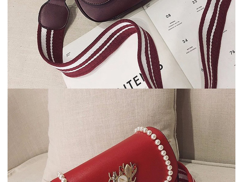 Fashion Red Pearls&diamond Decorated Square Shape Bag,Shoulder bags