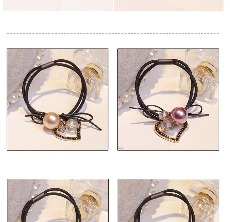 Lovely Champagne Heart Shape Decorated Double Layer Hair Band,Hair Ring