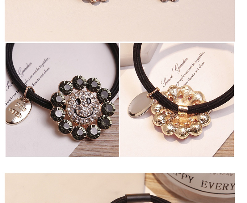 Lovely Champagne Smiling Face Decorated Hair Band,Hair Ring