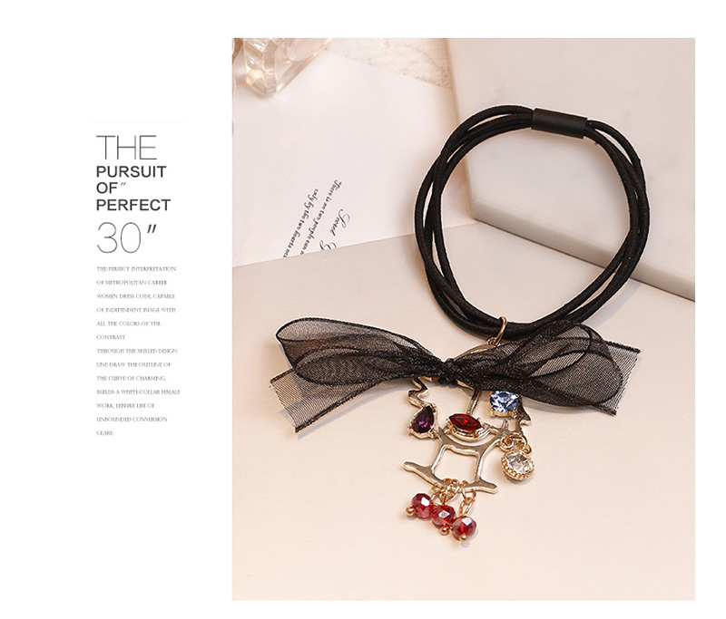 Lovely Black Bowknot Decorated Double Layer Hair Band,Hair Ring