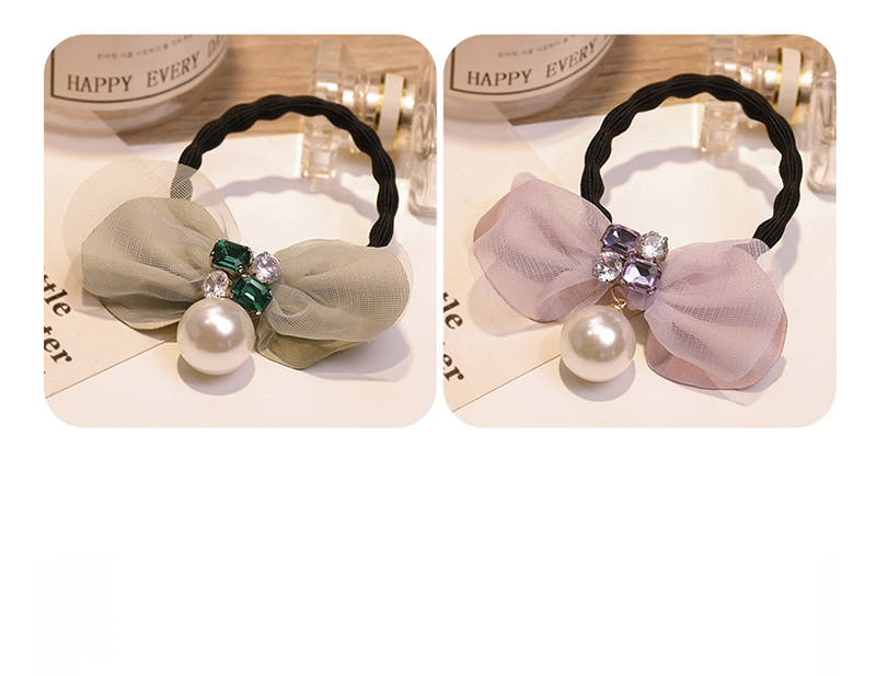Lovely Light Green Pearls&bowknot Decorated Hair Band,Hair Ring