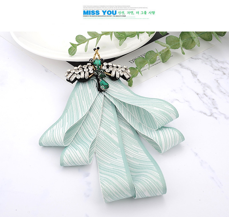 Fashion Light Green Dragonfly Shape Decorated Bowknot Brooch,Korean Brooches