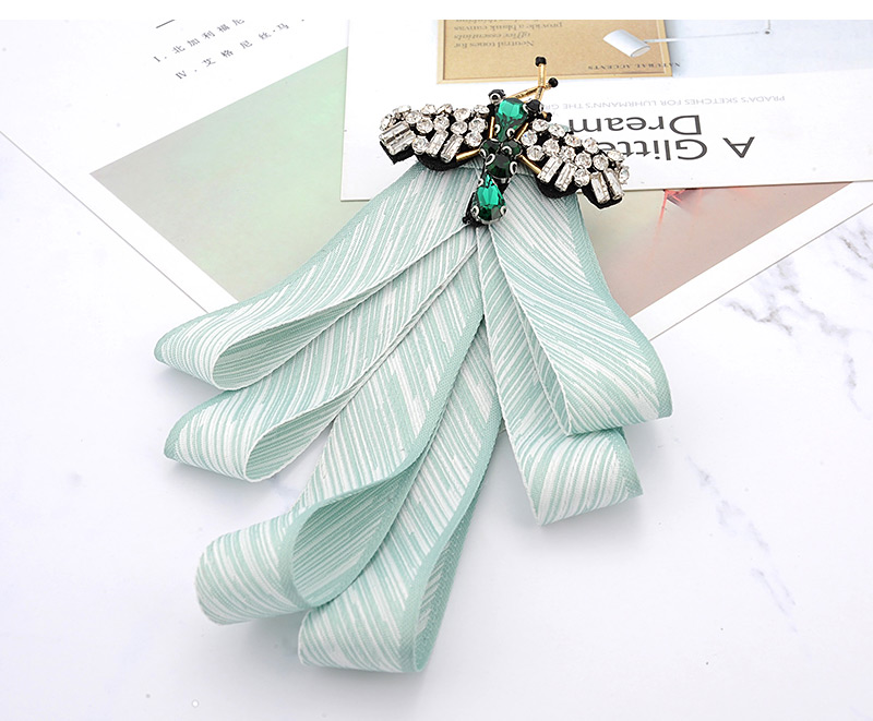 Fashion Light Green Dragonfly Shape Decorated Bowknot Brooch,Korean Brooches