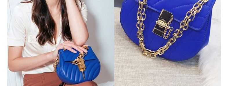 Fashion Blue Pure Color Decorated Shoulder Bag,Shoulder bags