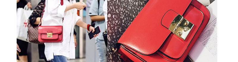 Fashion Red Pure Color Design Square Shape Shoulder Bag,Shoulder bags