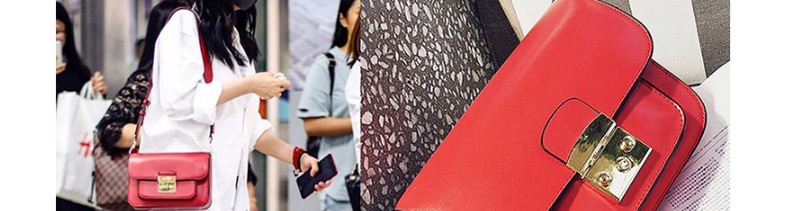 Fashion Red Pure Color Design Square Shape Shoulder Bag,Shoulder bags
