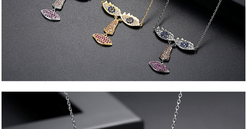 Fashion Gold Color Eyes Shape Pendant Decorated Necklace,Necklaces
