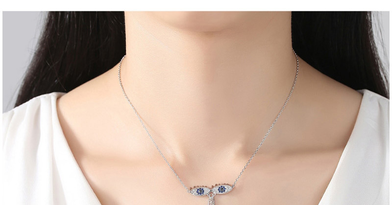 Fashion Silver Color Eyes Shape Pendant Decorated Necklace,Necklaces