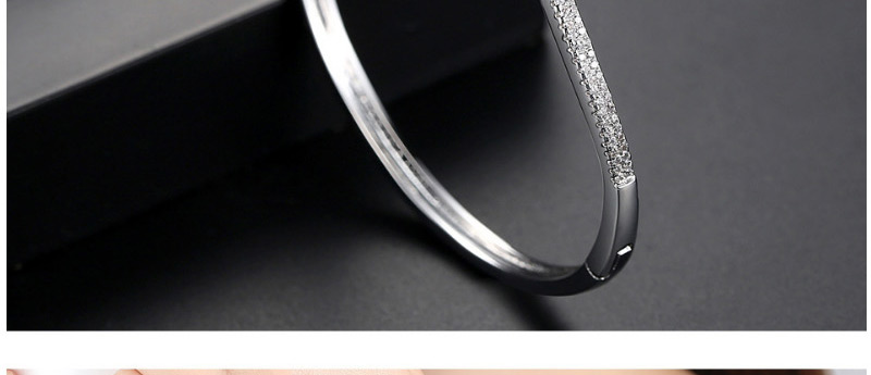 Fashion Silver Color Diamond Decorated Pure Color Bracelet,Bracelets