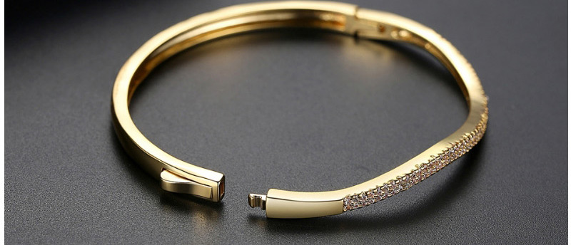 Fashion Gold Color Diamond Decorated Pure Color Bracelet,Bracelets