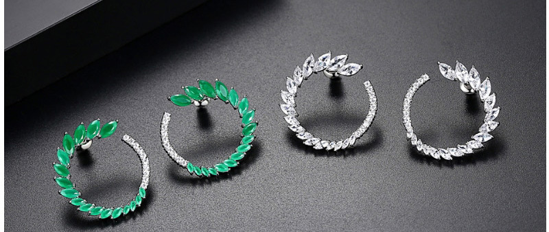 Fashion Silver Color Leaf Shape Design Pure Color Earrings,Earrings