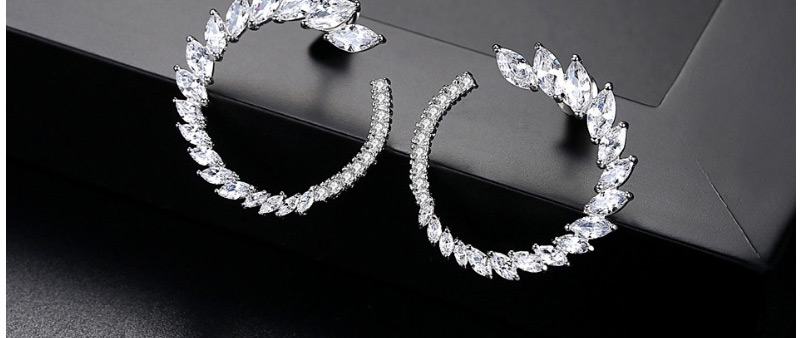 Fashion Silver Color Leaf Shape Design Pure Color Earrings,Earrings