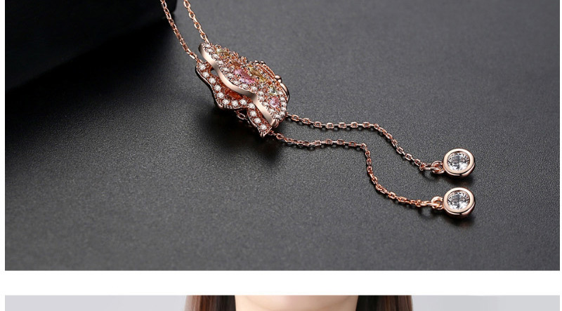 Fashion Rose Gold Butterfly Pendant Decorated Adjustable Necklace,Necklaces