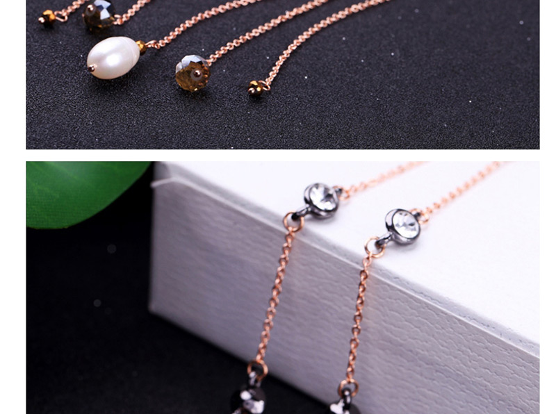 Fashion Gold Color Eye Shape Decorated Tassel Necklace,Multi Strand Necklaces
