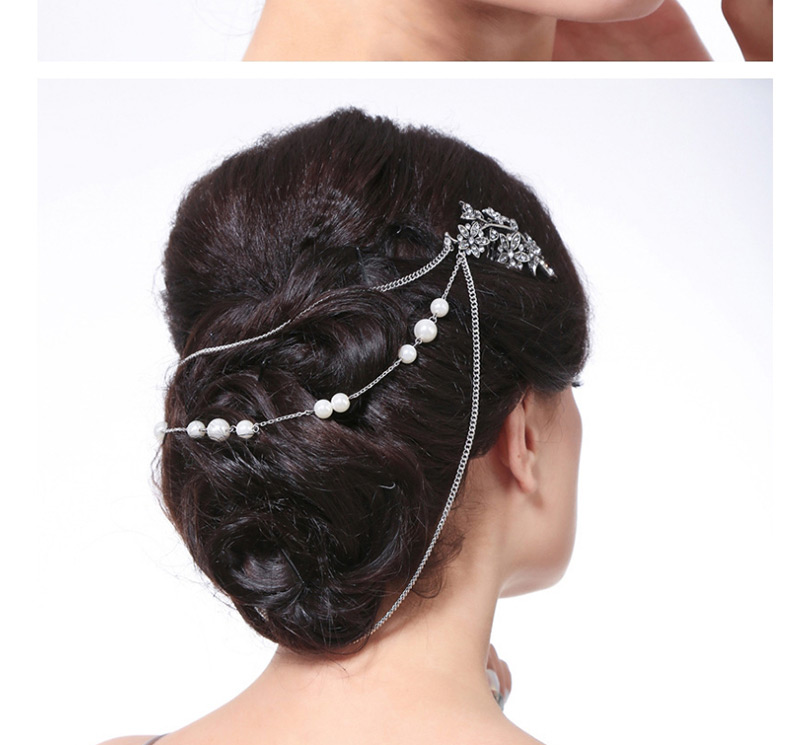 Fashion Silver Color Flowers&pearls Decorated Hair Comb,Hairpins