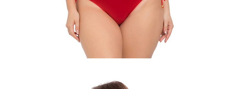 Sexy Claret Red Pure Color Design Larger Size Swimwear,Swimwear Plus Size