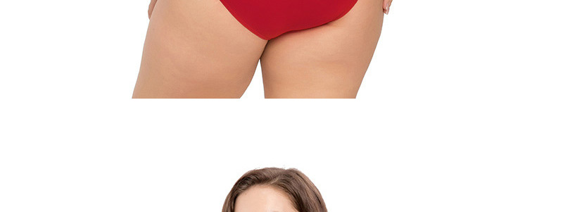 Sexy Claret Red Pure Color Design Larger Size Swimwear,Swimwear Plus Size