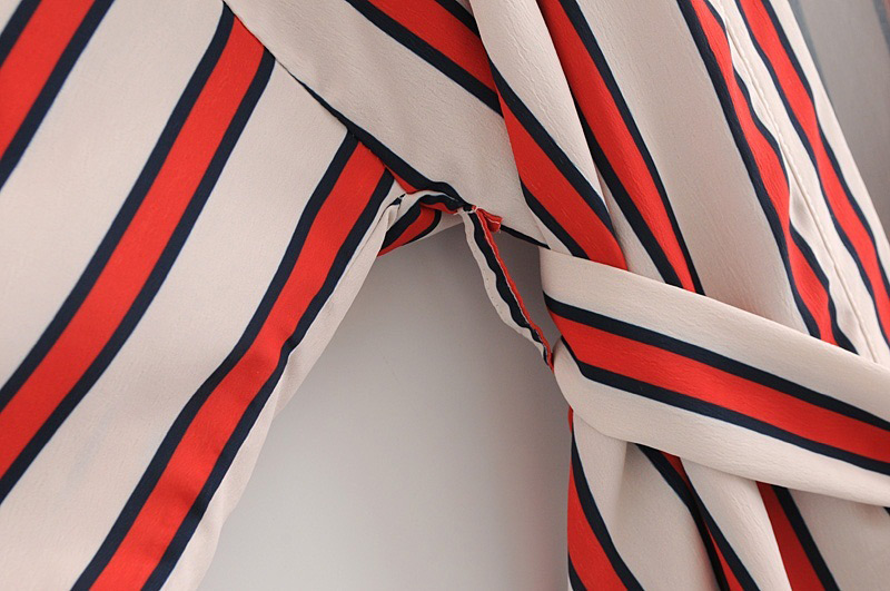Fashion White+red V Neckline Design Long Sleeves Kimono,Sunscreen Shirts