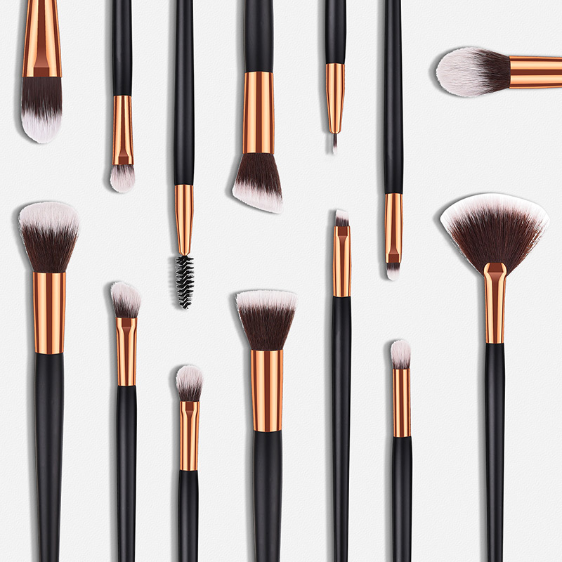 Fashion Black Geometric Shape Design Cosmetic Brush(14pcs),Beauty tools