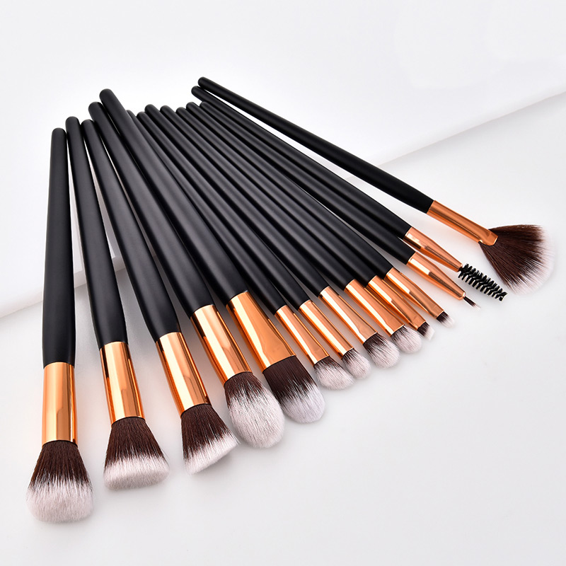 Fashion Black Geometric Shape Design Cosmetic Brush(14pcs),Beauty tools
