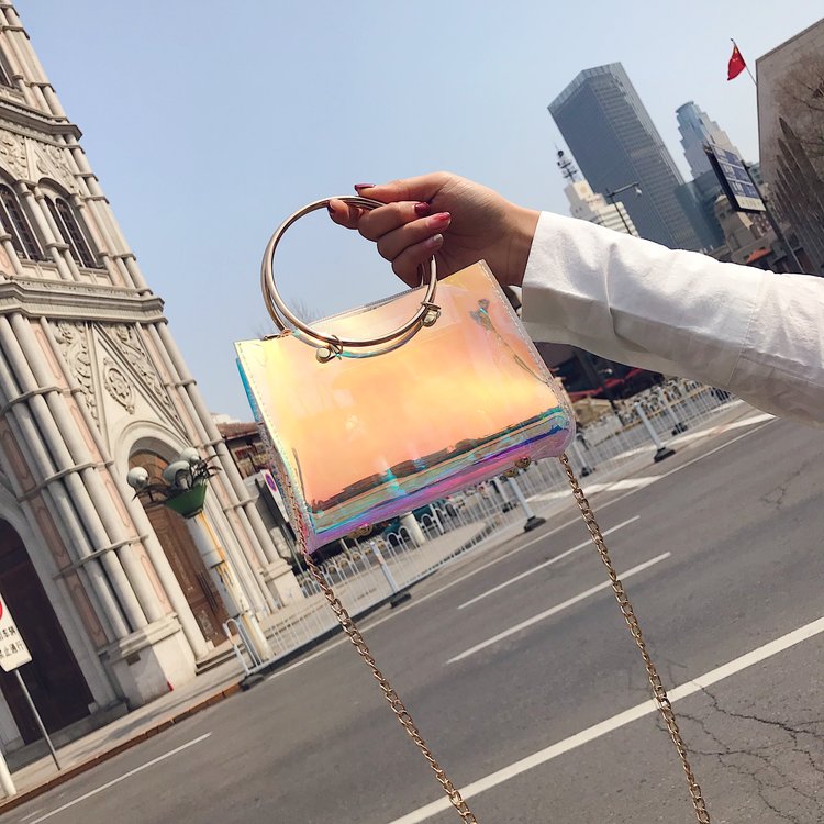Fashion Gold Color Circular Ring Decorated Shoulder Bag,Messenger bags