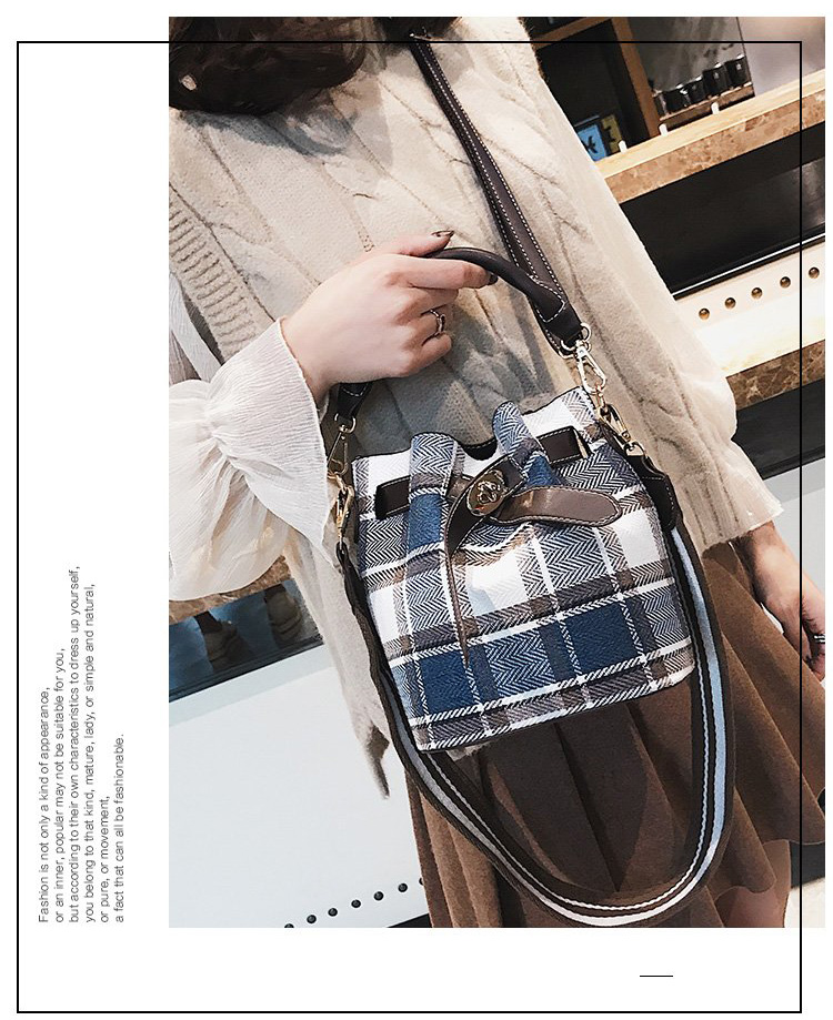 Fashion Gray Grid Pattern Decorated Shoulder Bag,Messenger bags