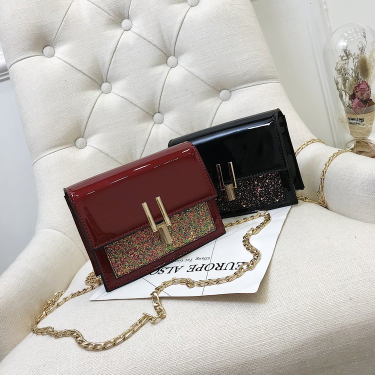 Fashion Gold Color Sequins Decorated Square Shape Bag,Messenger bags